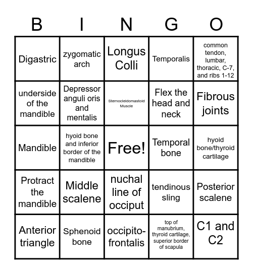 Chapter 5 Review Bingo Card