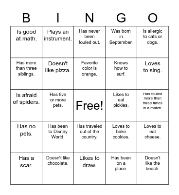 Find someone who ... Bingo Card