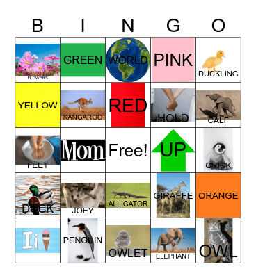 I Love MOM Bingo Card