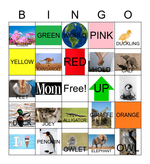 I Love MOM Bingo Card