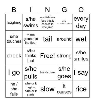 Adventuras de isabela Bingo Card