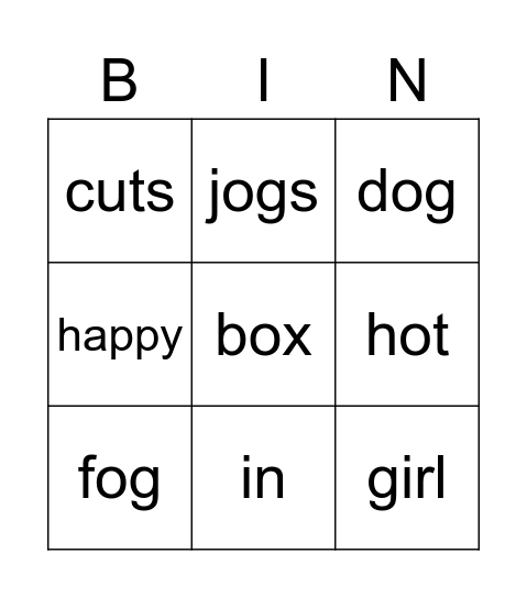 Review Bingo Card