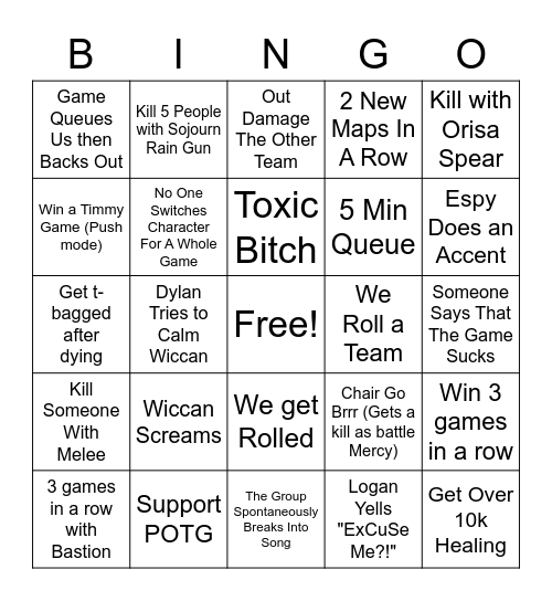OW2 Bingo Card