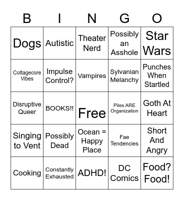 Amanda (Stargazer) Bingo Card