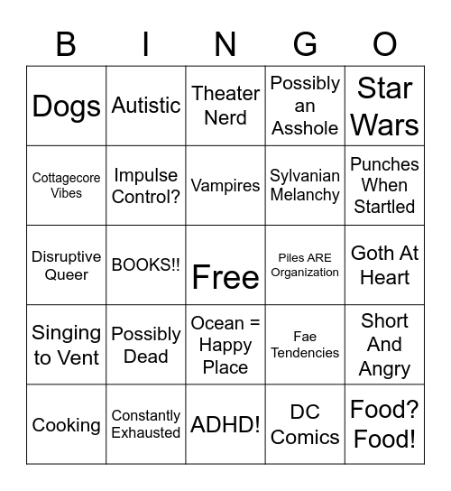 Amanda (Stargazer) Bingo Card