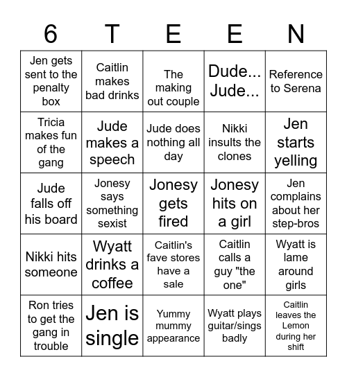 Tropes Bingo Card