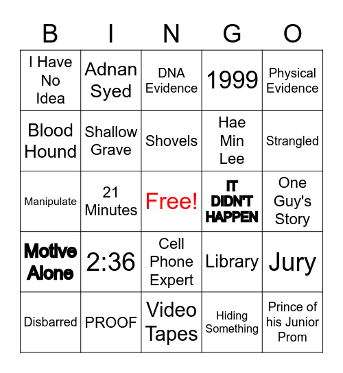 SERIAL BINGO Card