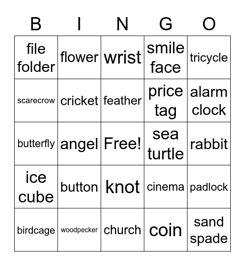 english word 3 Bingo Card