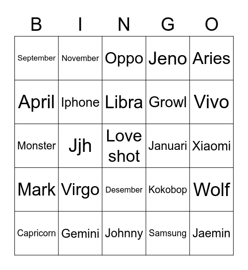 Sadhara Bingo Card