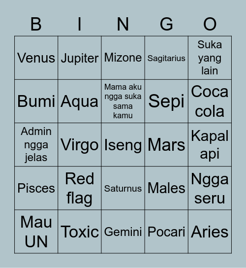 SEN'S Bingo Card