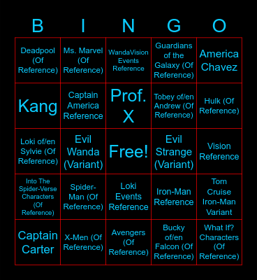 Multiverse of Bingo Card