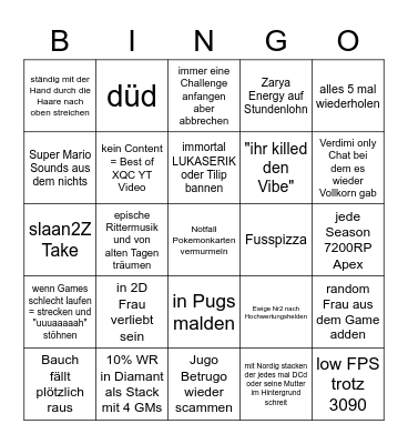 doidscha ekzkusie Bingo Card