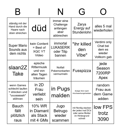 doidscha ekzkusie Bingo Card