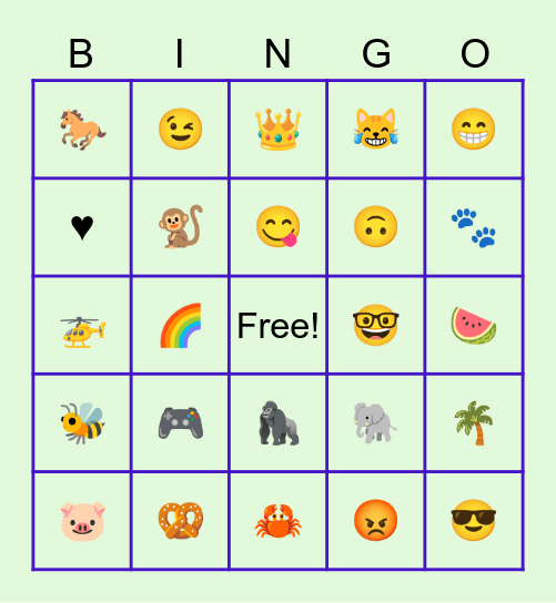 Innes - Emoji Bingo Card