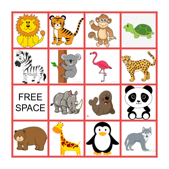 Zoo BINGO Card