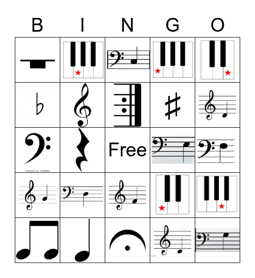 Piano Class Bingo V. 1  Mr Warnick Bingo Card