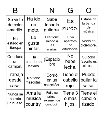 BINGO ROMPEHIELOS Bingo Card