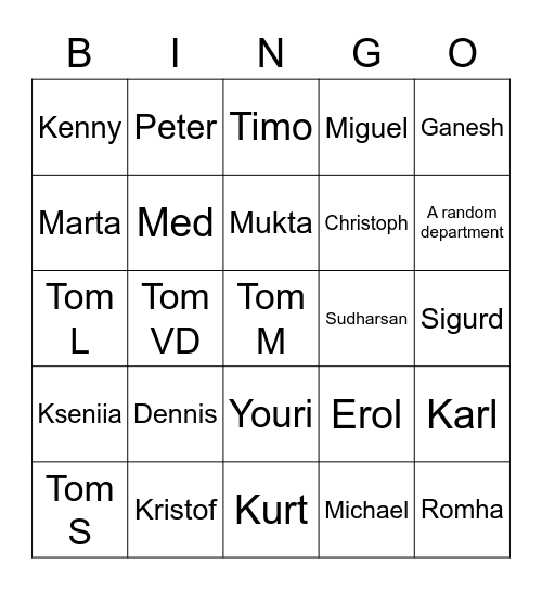 Unifly Bingo Card