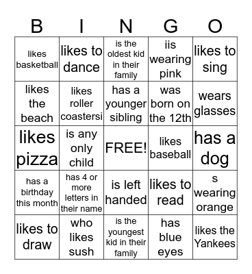 FIND SOMEONE WHO... Bingo Card