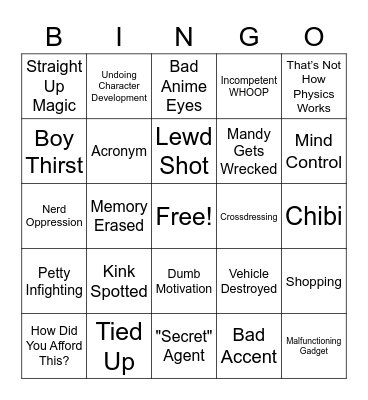 Totally Spies Bingo! Bingo Card