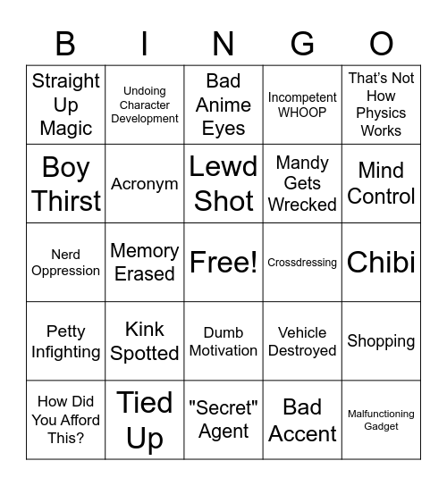 Totally Spies Bingo! Bingo Card