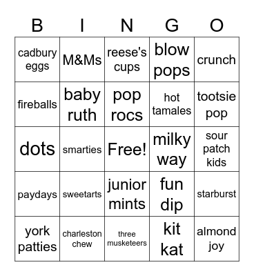 Jake and Gracie Bingo Card