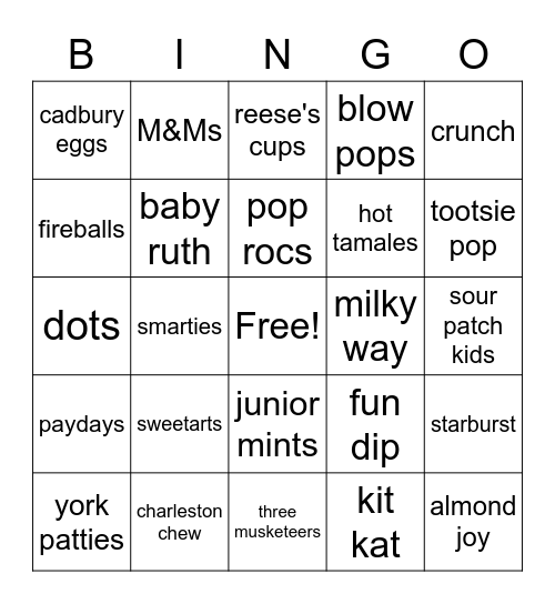 Jake and Gracie Bingo Card