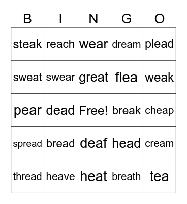 3 sounds of ea Bingo Card