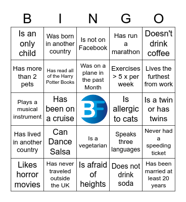Get To Know You Bingo Card