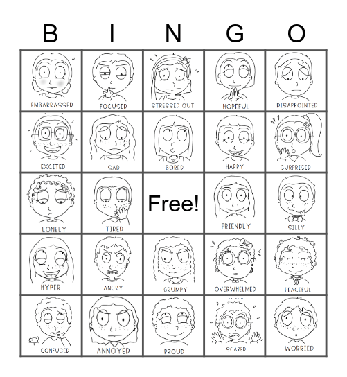 Feelings Bingo Card