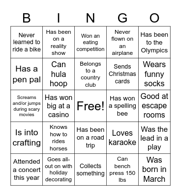 Game #3 Bingo Card