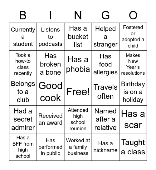 Game #3 Bingo Card