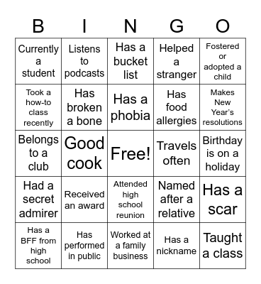 Game #3 Bingo Card