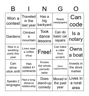 Game #4 Bingo Card