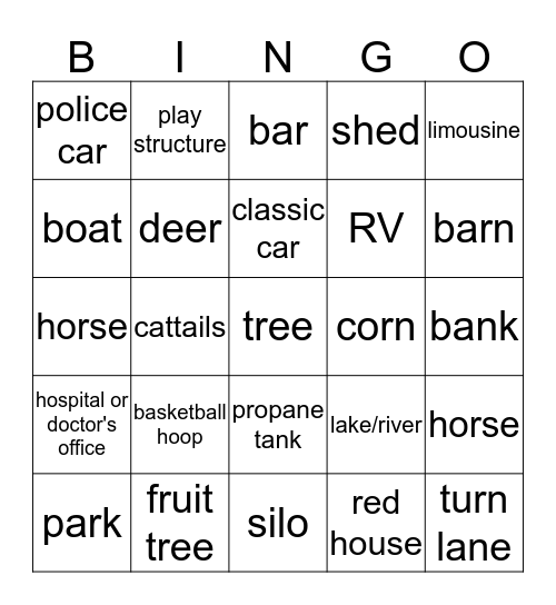 Vollbrecht Travel Bingo Card