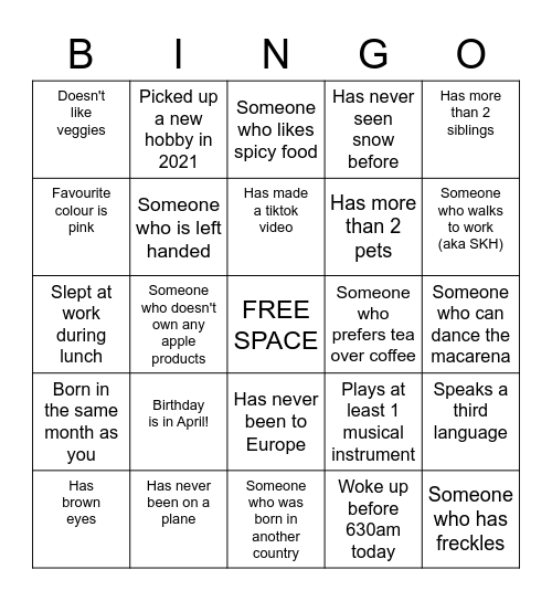 SKH OT DEPARTMENT Bingo Card