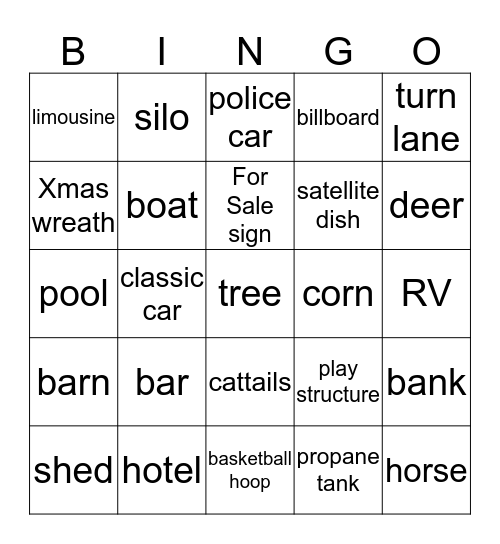 Vollbrecht Travel Bingo Card