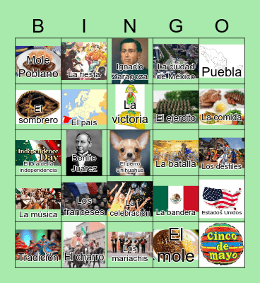 Cinco De Mayo Bingo Card