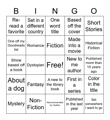 Book Bingo! Bingo Card