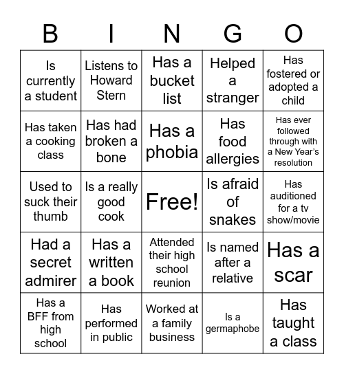 Game #3 Bingo Card