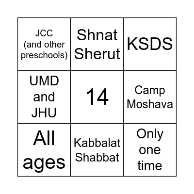 Shinshinim goodbye Bingo Card