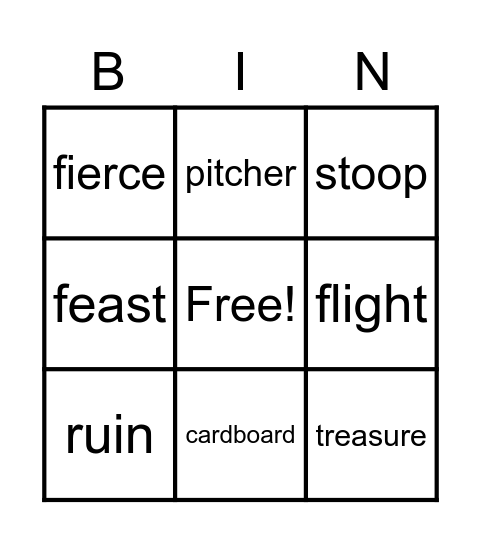 Me and Uncle Romie - Vocabulary Bingo Card