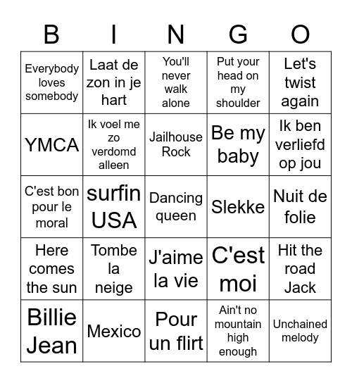 Uit de oude doos Bingo Card