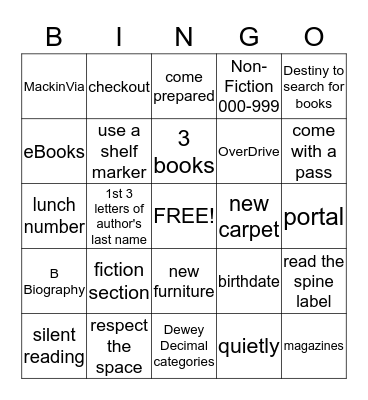 Library BINGO Card