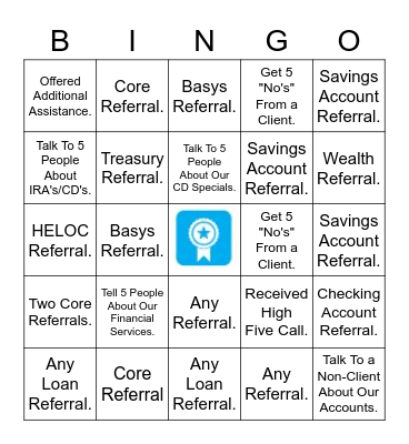 Referral Bingo 3 Bingo Card