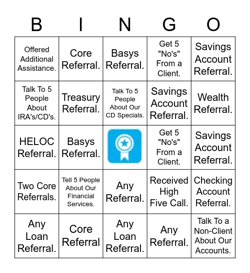 Referral Bingo 3 Bingo Card