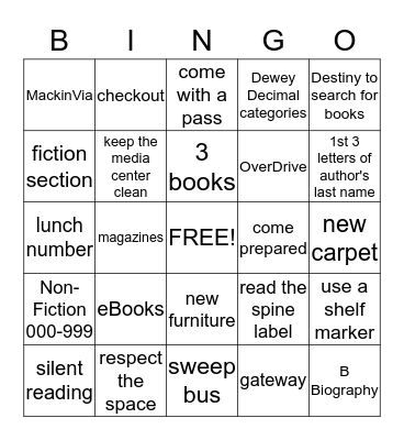 Library BINGO Card