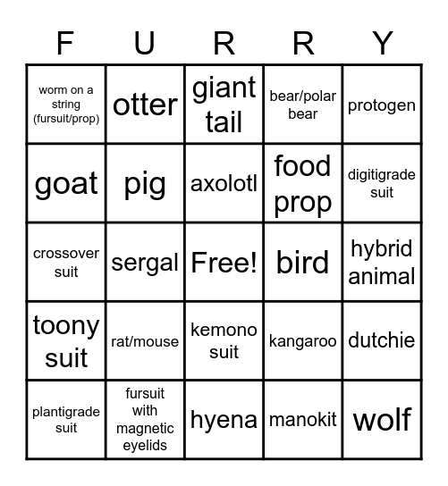 FWA Bingo Card