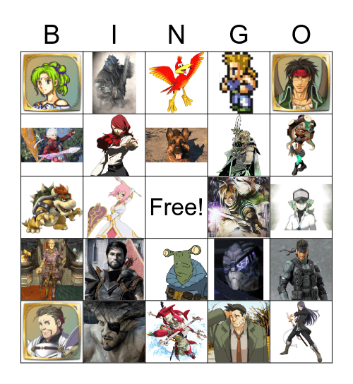 Favorite Character Bingo Card