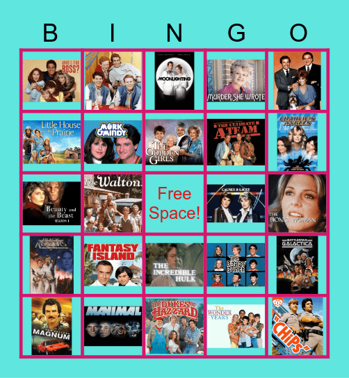 70s and 80s TV Shows Bingo Card